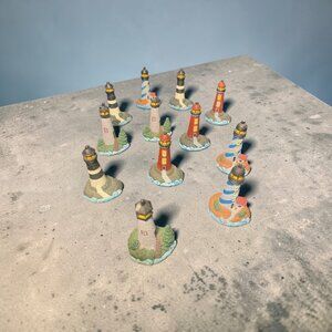 Mini Lighthouse Decor Set Nautical Coastal Beach House Figurines Lot